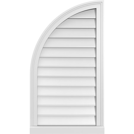 Ekena Millwork Quarter Round Top Left Surface Mount PVC Gable Vent w/ 2"W x 2"P Brickmould Sill Frame, 20"W x 36"H GVPQL20X3603SN